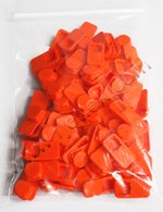 1814-OR-100, Cap, Orange, HP & Canon Large Ink Ports, Pack of 100