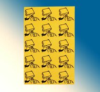 LAB109, Label Yellow Remove Pull Tab 5/8" x 2" (Strip of 5)